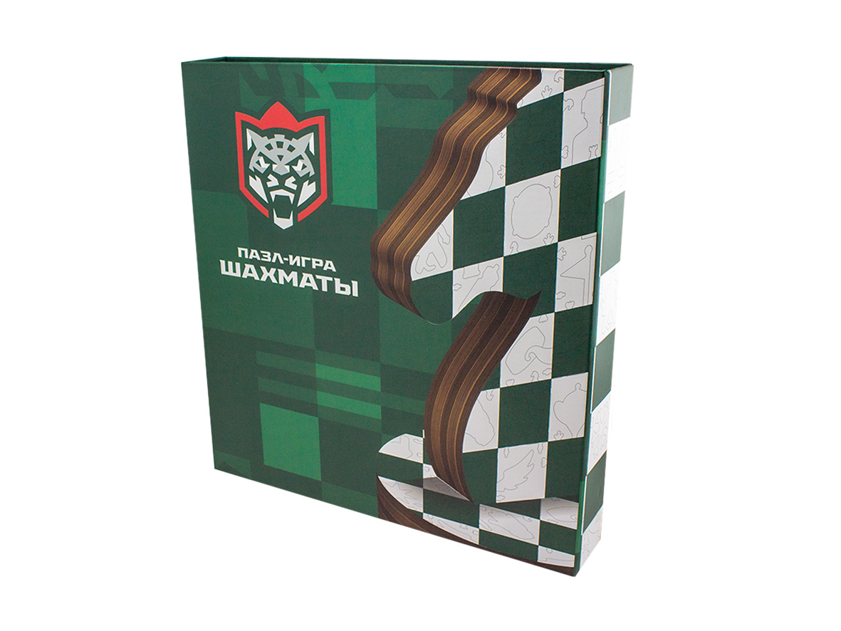 Кашированная подарочная упаковка для игры ПАЗЛ-ИГРА ШАХМАТЫ
