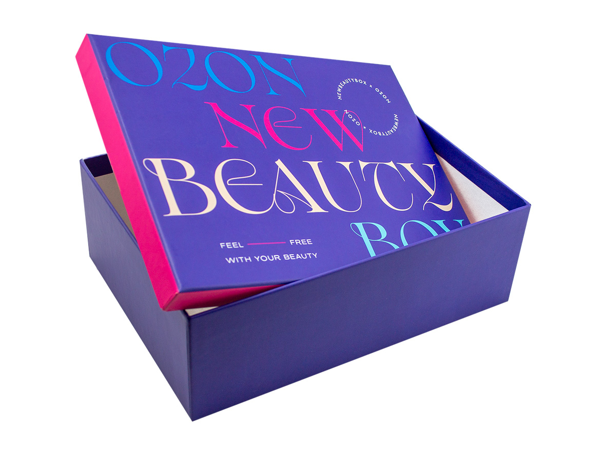 Универсальная кашированная упаковка для косметики OZON NEW BEAUTY BOX