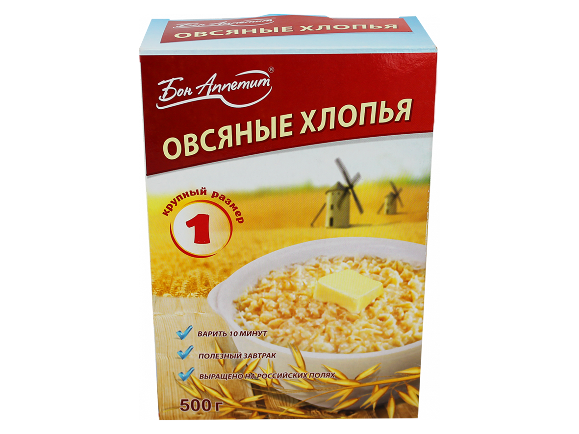 Упаковка с полноцветной печатью для овсяных хлопьев
